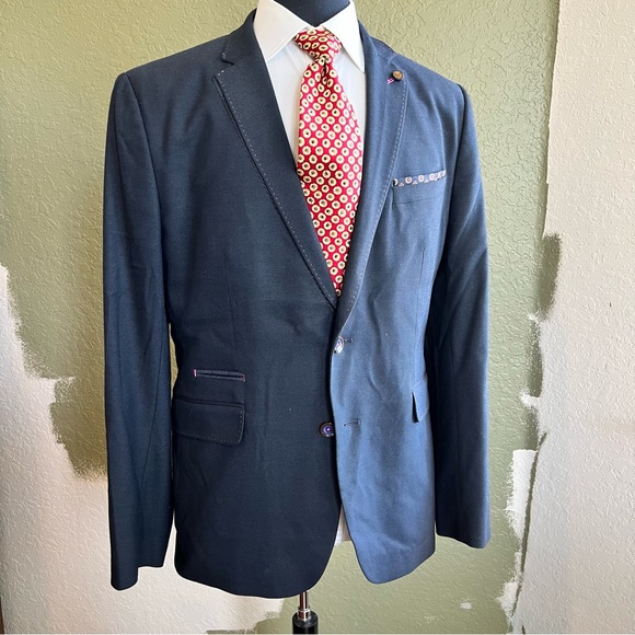 Ted Baker LondonMens Blue with with pink accent blazer Size 6 (US 44 chest)